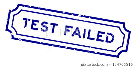 Grunge blue test failed word rubber seal stamp on white background 134765516