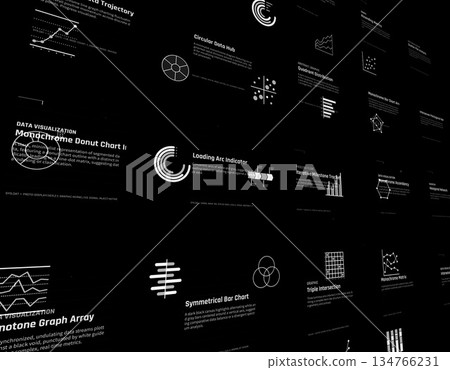 Digital data visualization screen Digital data visualization screen 134766231