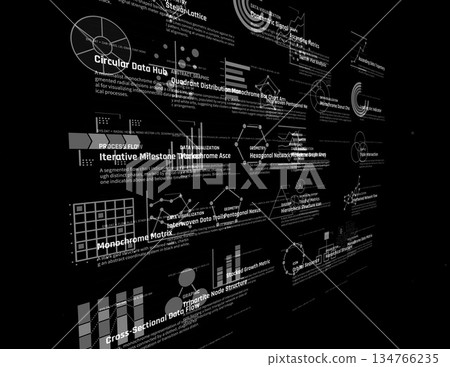 Data shapes on a black background 134766235
