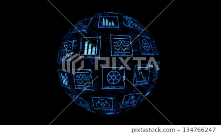 Data sphere hologram display 134766247