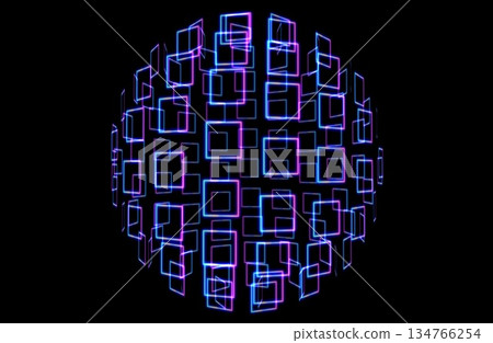 Glowing square sphere 134766254
