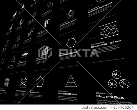 Data shapes on a dark background Data shapes on a dark background 134766264