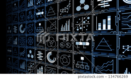 Data analysis dashboard screen 134766269