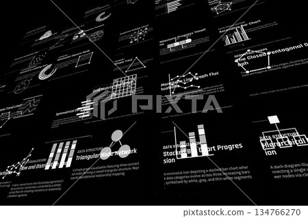 Digital data visualization screen Digital data visualization screen 134766270