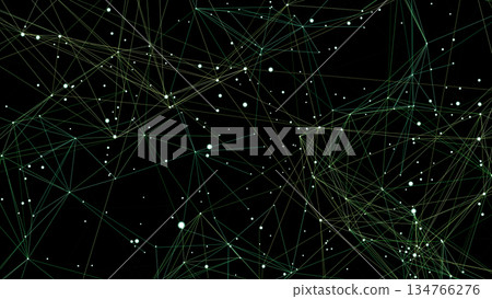 Glowing lines and dots on a black background Glowing lines and dots on a black background 134766276