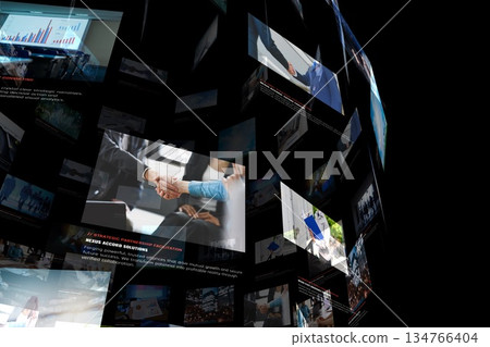 Men and women shaking hands in business Men and women shaking hands in business 134766404