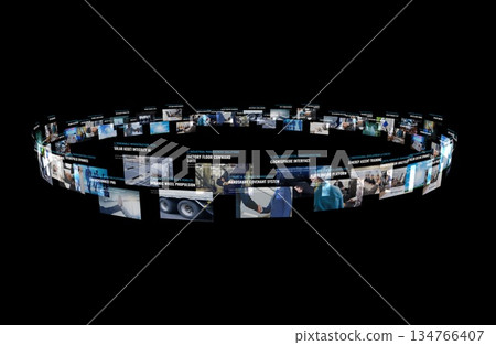 Future technology circular display 134766407