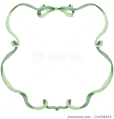 Hand-painted watercolor illustration of a bow frame. 134766454