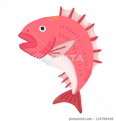 Cute hand drawn illustration of a happy birthday bream Cute hand drawn illustration of a happy birthday bream 134766488