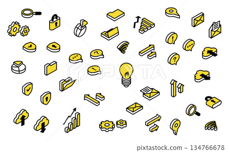等距插圖：圖示集 134766678