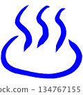 帶有升騰溫泉蒸氣的藍色圖示代表著療癒。 134767155