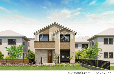 Newly built two-story house for sale - Front and elevation 4 Newly built two-story house for sale - Front and elevation 4 134767266