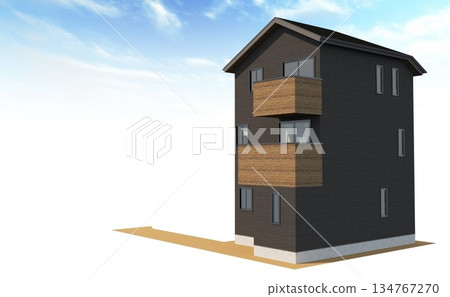 A chic three-story detached house built on a flagpole lot 2 134767270
