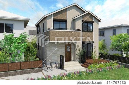 Newly built two-story prefabricated house 5 Newly built two-story prefabricated house 5 134767280