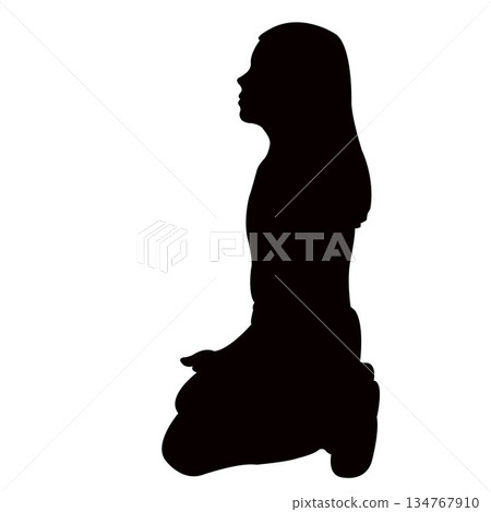 a girl sitting body silhouette vector a girl sitting body silhouette vector 134767910