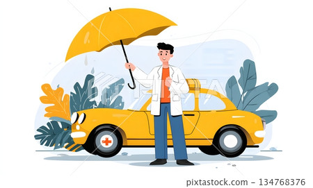 Reliable car insurance service concept with modern style Reliable car insurance service concept with modern style 134768376