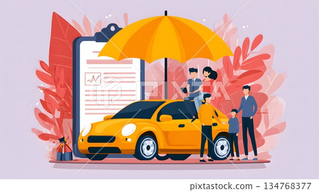 Reliable car insurance service concept with modern style Reliable car insurance service concept with modern style 134768377