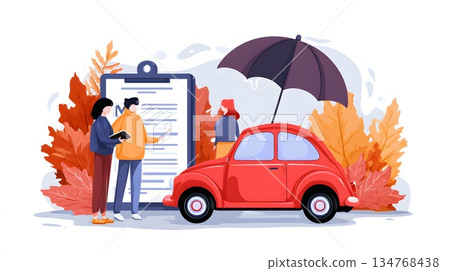 Auto insurance coverage explanation infographic style 134768438