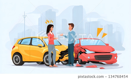 Car insurance simplified claim experience visual 134768454