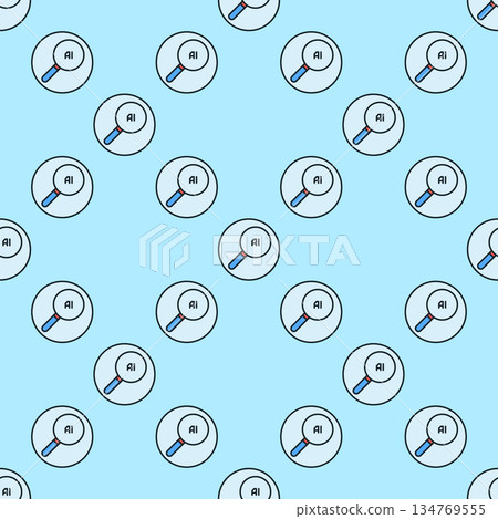 AI Magnifier vector Artificial Intelligence round colored seamless pattern AI Magnifier vector Artificial Intelligence round colored seamless pattern 134769555