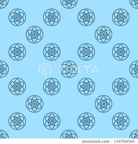 Artificial Intelligence Atom vector AI Molecule outline round seamless pattern Artificial Intelligence Atom vector AI Molecule outline round seamless pattern 134769564