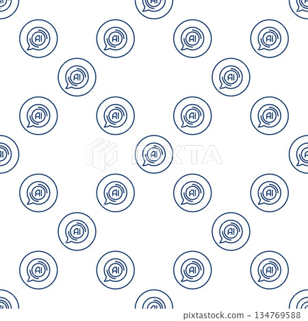 Speech Bubble with AI vector Artificial Intelligence thin line round seamless pattern Speech Bubble with AI vector Artificial Intelligence thin line round seamless pattern 134769588