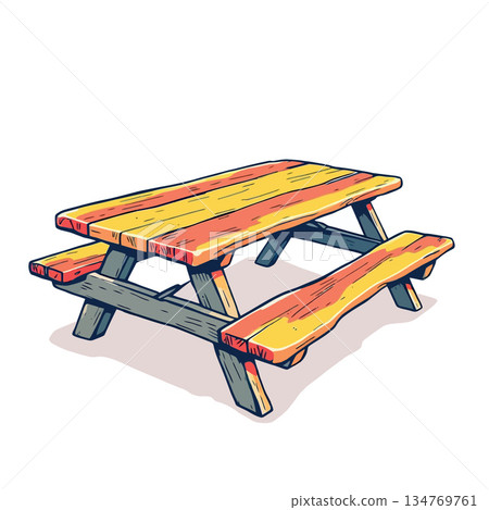 Vsai wooden picnic table with benches for outdoor dining Vsai wooden picnic table with benches for outdoor dining 134769761