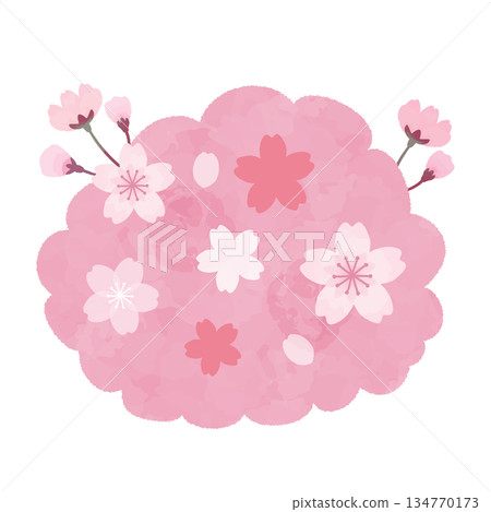 手繪可愛櫻花插圖 134770173