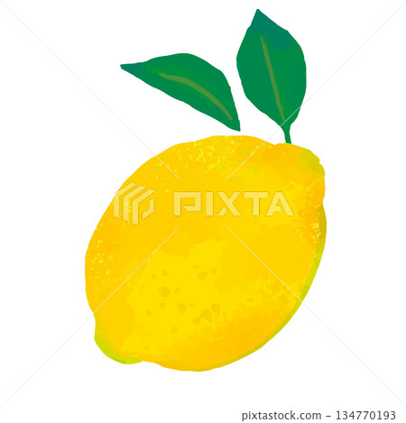 Hand-drawn cute whole lemon illustration 2 134770193