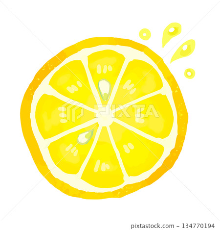 Hand-drawn cute sliced lemon illustration 1 Hand-drawn cute sliced lemon illustration 1 134770194
