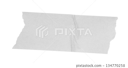 White torn paper tape with rough textured edges providing copy space on transparent background 134770258