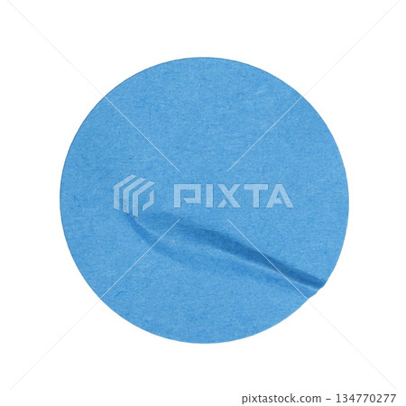Blue circle adhesive tape patch with crumpled texture transparent concept masking on background, Blue circle adhesive tape patch with crumpled texture transparent concept masking on background, 134770277