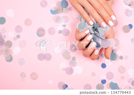 Stylish trendy female manicure Stylish trendy female manicure 134770443