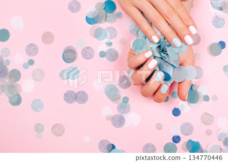 Stylish trendy female manicure Stylish trendy female manicure 134770446
