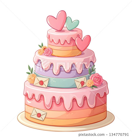 Sweetheart Romance Cake 134770791