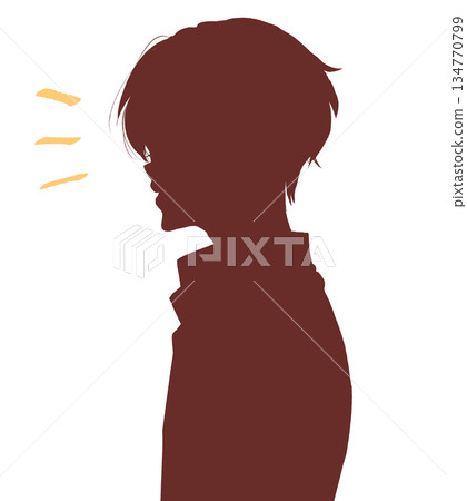 Man silhouette noticing 134770799