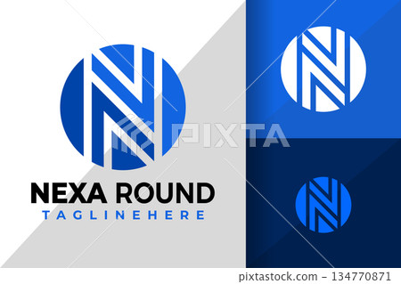 Letter N Round Circle Logo Logos Design Element Stock Vector Illustration 134770871
