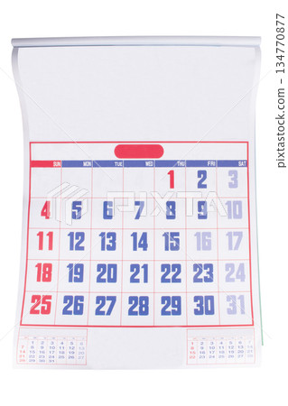 Wall calendar isolated on white background 134770877