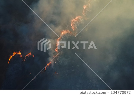 Fires in Russian forest, Transbaikal forest in fire, burning of Fires in Russian forest, Transbaikal forest in fire, burning of 134770972