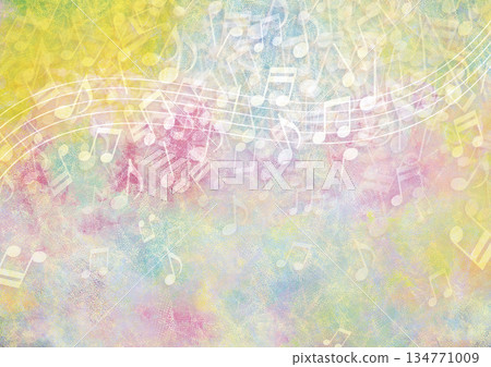 Background full of musical notes 134771009