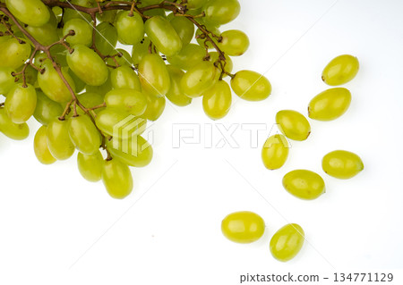 Bunch of ripe table grapes on white background isolated 134771129