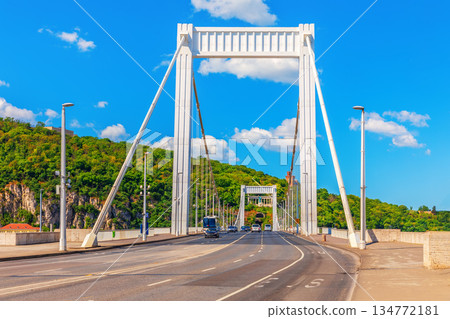 View on Elisabeth Bridge over Danube River at sunny day, Budapest, Hungary View on Elisabeth Bridge over Danube River at sunny day, Budapest, Hungary 134772181
