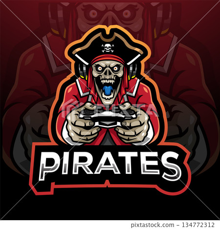 Pirates esport mascot logo design 134772312