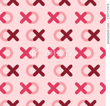 Simple and modern seamless vector pattern of repeated "x" and "o" letters (hugs and kisses) in a clean typographic design for love and affection themes Simple and modern seamless vector pattern of repeated "x" and "o" letters (hugs and kisses) in a clean typographic design for love and affection themes 134772475