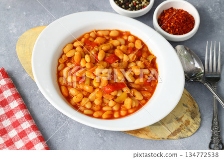 Traditional delicious Turkish foods; Dried bean (Kuru fasulye). Traditional delicious Turkish foods; Dried bean (Kuru fasulye). 134772538