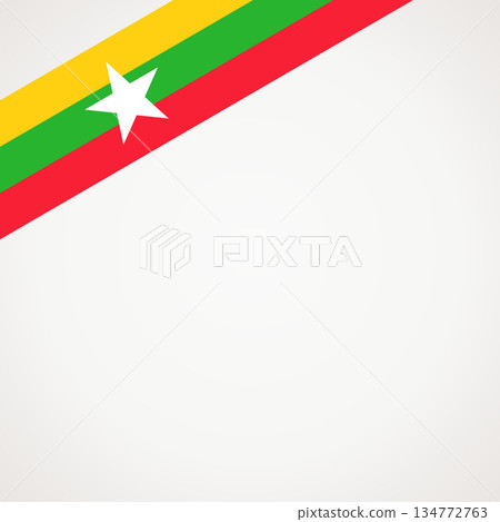 Corner ribbon flag of Myanmar 134772763