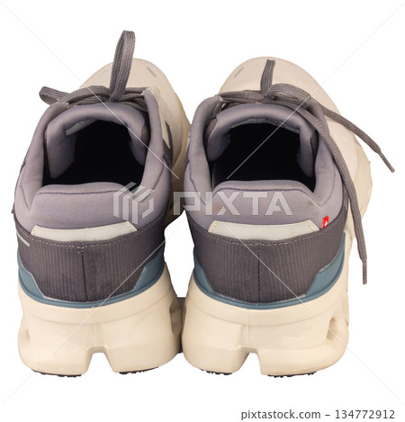White sneakers isolated on white background. White sneakers isolated on white background. 134772912