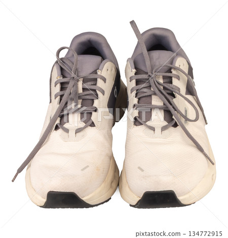 White sneakers isolated on white background. 134772915