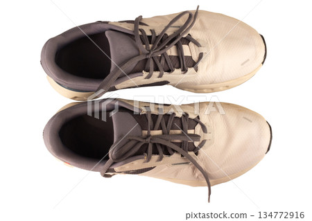 White sneakers isolated on white background. White sneakers isolated on white background. 134772916