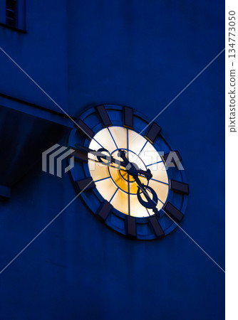 Illuminated facade street clock Illuminated facade street clock 134773050